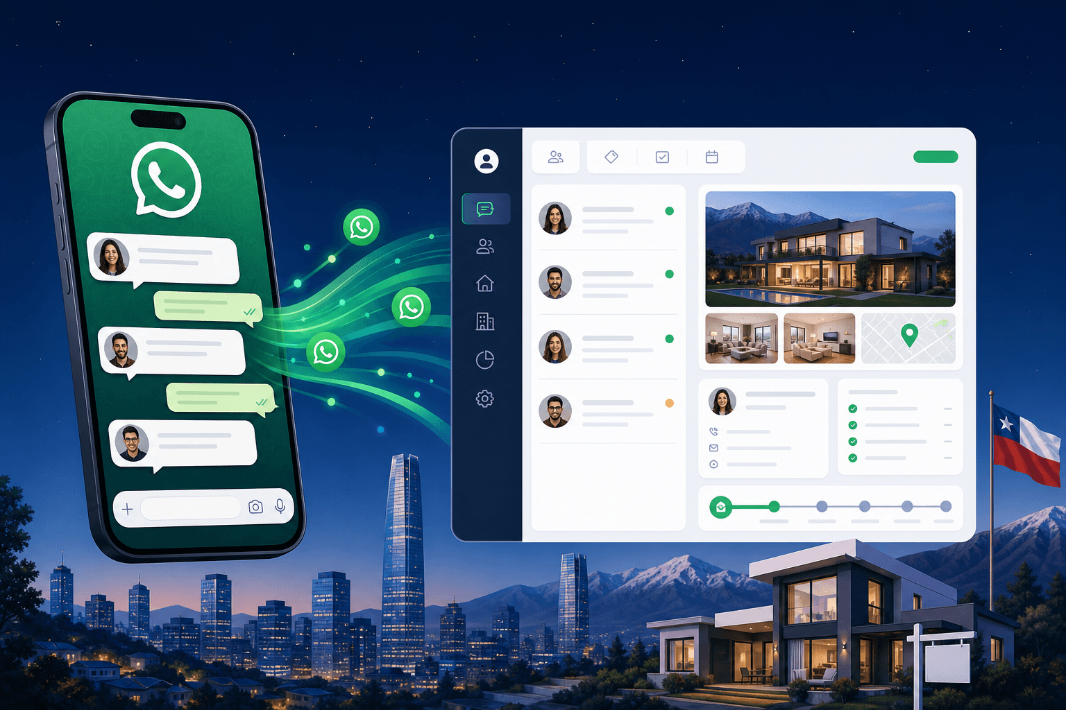 WhatsApp y CRM inmobiliario: centraliza leads de corredores en Chile